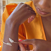 Lisa Angel Silver Bangle - Feather - Something Different Gift Shop