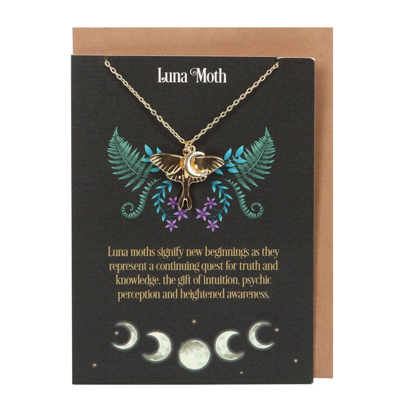 Luna Moth Necklace Card - Something Different Gift Shop
