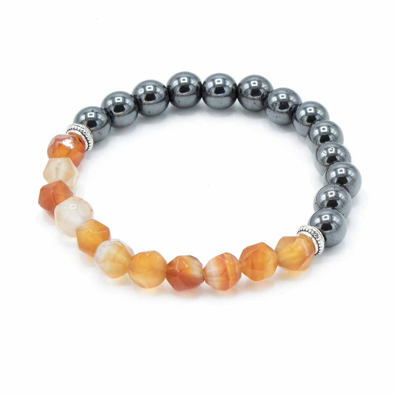 Magnetic Faceted Gemstone Bracelet - Carnelian - Something Different Gift Shop