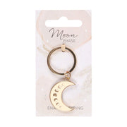 Moon Phase Crescent Enamel Keyring - Something Different Gift Shop