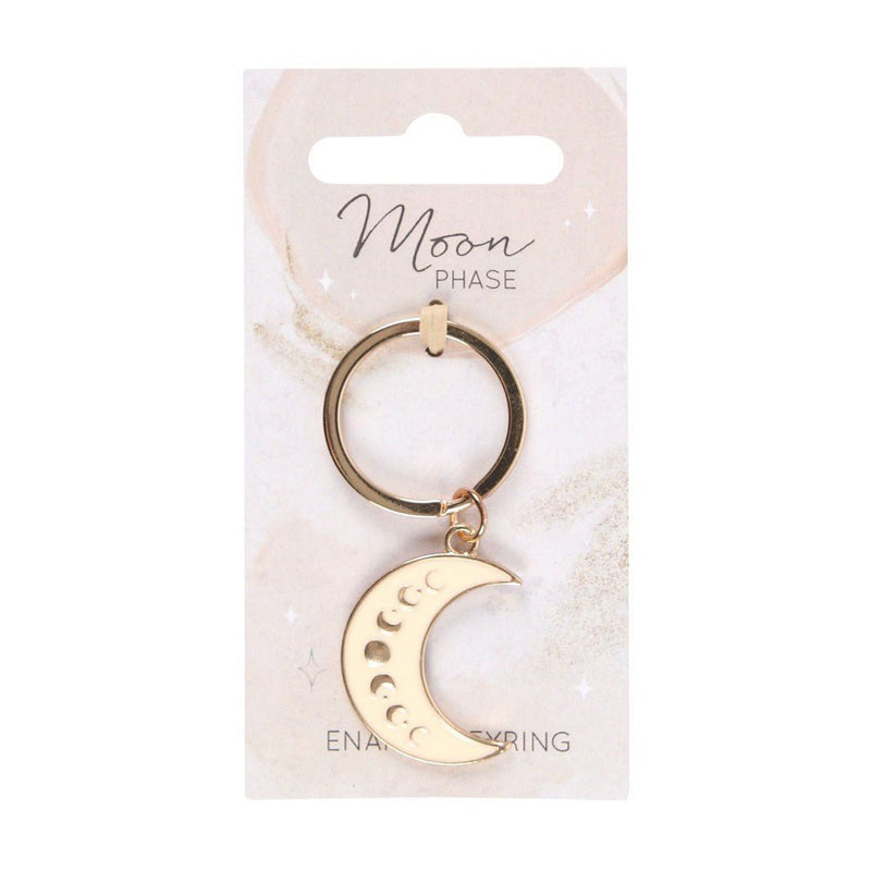 Moon Phase Crescent Enamel Keyring - Something Different Gift Shop