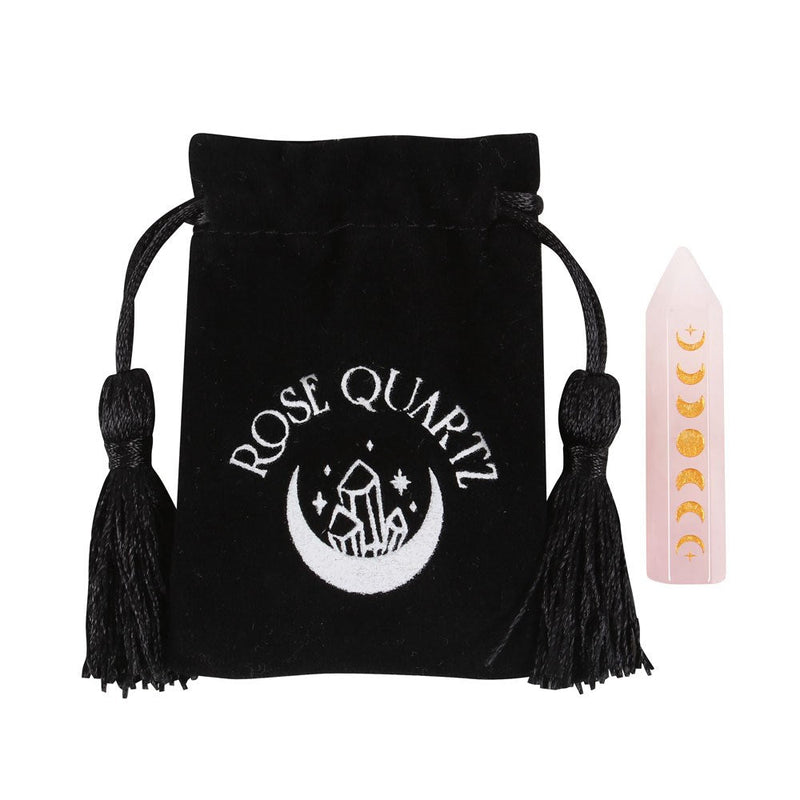 Moon Phase Crystal Point - Rose Quartz - Something Different Gift Shop