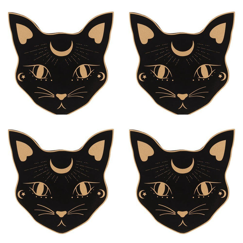 Mystic Mog Cat Face Coaster Set - Something Different Gift Shop