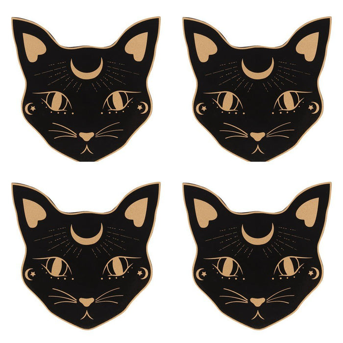 Mystic Mog Cat Face Coaster Set - Something Different Gift Shop