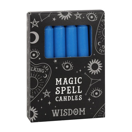 Pack of 12 Blue Wisdom Spell Candles - Something Different Gift Shop