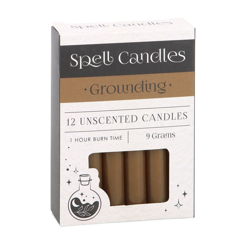 Pack of 12 Grounding Spell Candles - Something Different Gift Shop
