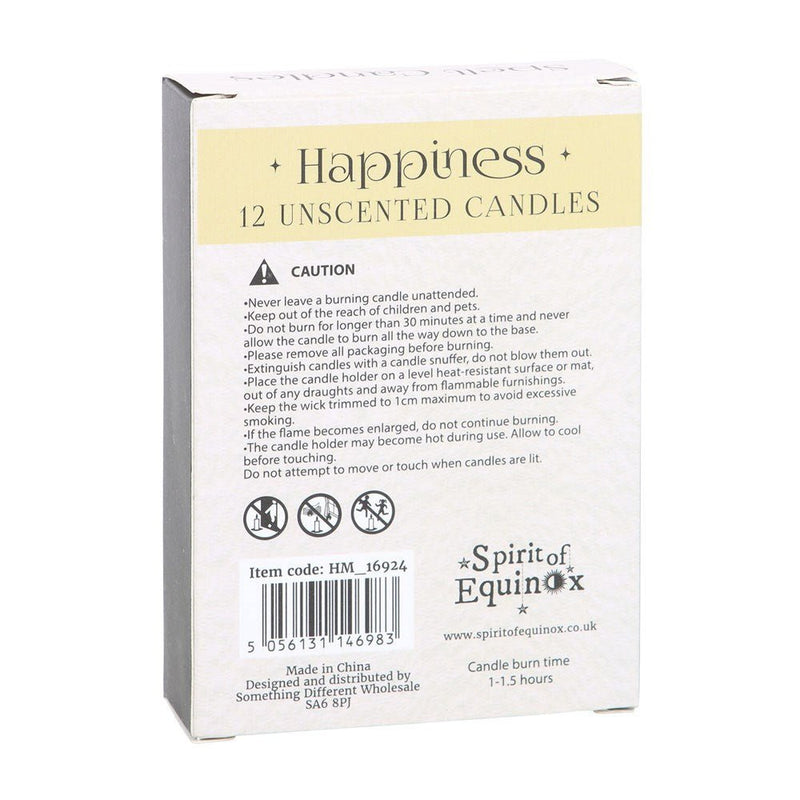 Pack of 12 Happiness Spell Candles - Something Different Gift Shop