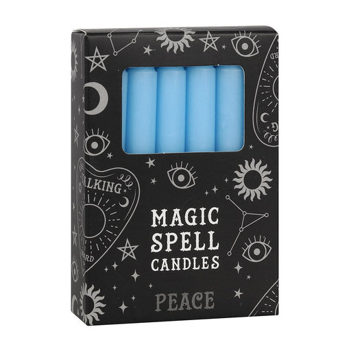 Pack of 12 Light Blue Peace Spell Candles - Something Different Gift Shop