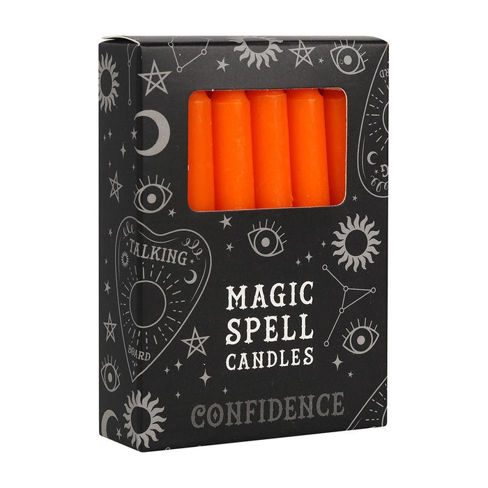 Pack of 12 Orange Confidence Spell Candles - Something Different Gift Shop