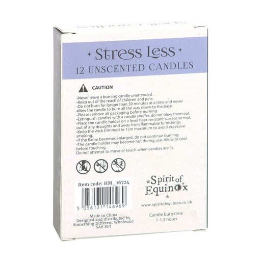Pack of 12 Stress Less Spell Candles - Something Different Gift Shop