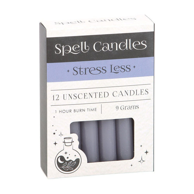 Pack of 12 Stress Less Spell Candles - Something Different Gift Shop