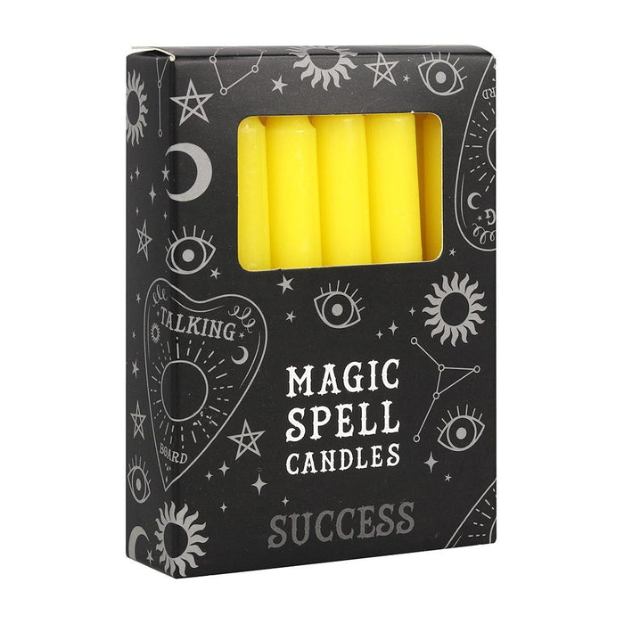 Pack of 12 Yellow Success Spell Candles - Something Different Gift Shop