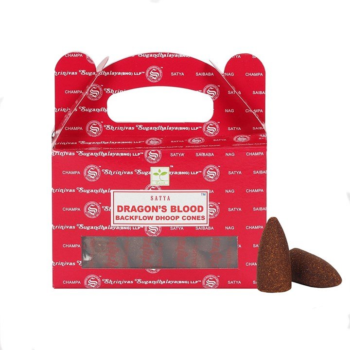 Satya Backflow Dhoop Cones - Dragons Blood - Something Different Gift Shop