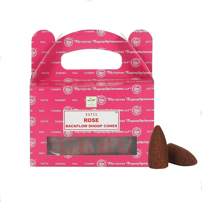Satya Backflow Dhoop Cones - Rose - Something Different Gift Shop