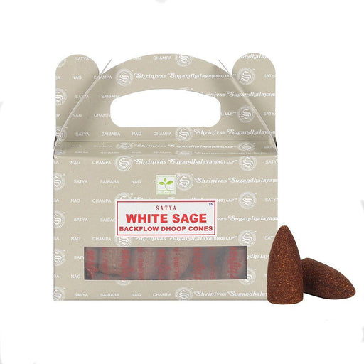 Satya Backflow Dhoop Cones - White Sage - Something Different Gift Shop