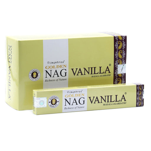 Satya Golden Nag Incense Sticks - Vanilla 15g - Something Different Gift Shop