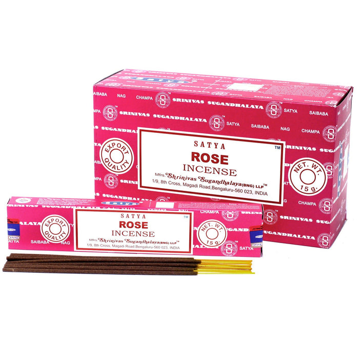 Satya Rose Incense Sticks 15g - Something Different Gift Shop