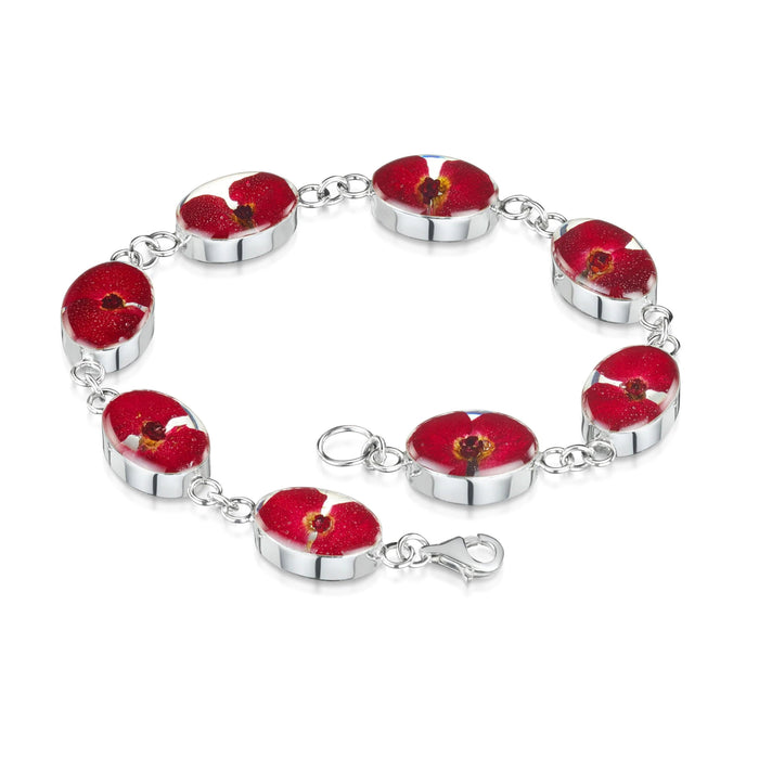 Shrieking Violet Silver Bracelet - Poppy Oval Links - Something Different Gift Shop