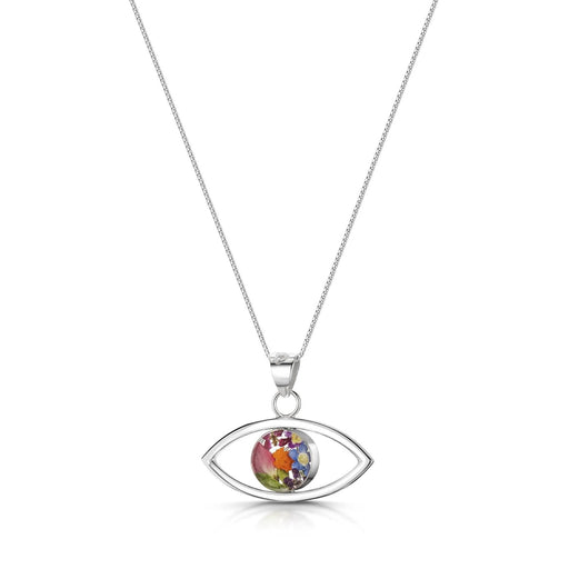 Shrieking Violet Silver Pendant - Mixed Flower Lucky Eye - Something Different Gift Shop