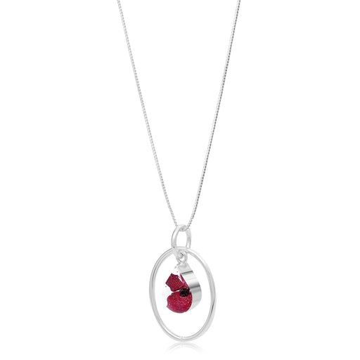 Shrieking Violet Silver Pendant - Poppy Oval Surround - Something Different Gift Shop