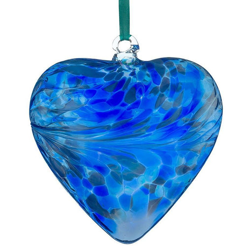Sienna Glass 12cm Friendship Heart - Blue - Something Different Gift Shop