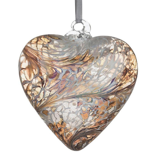 Sienna Glass 12cm Friendship Heart - Gold - Something Different Gift Shop