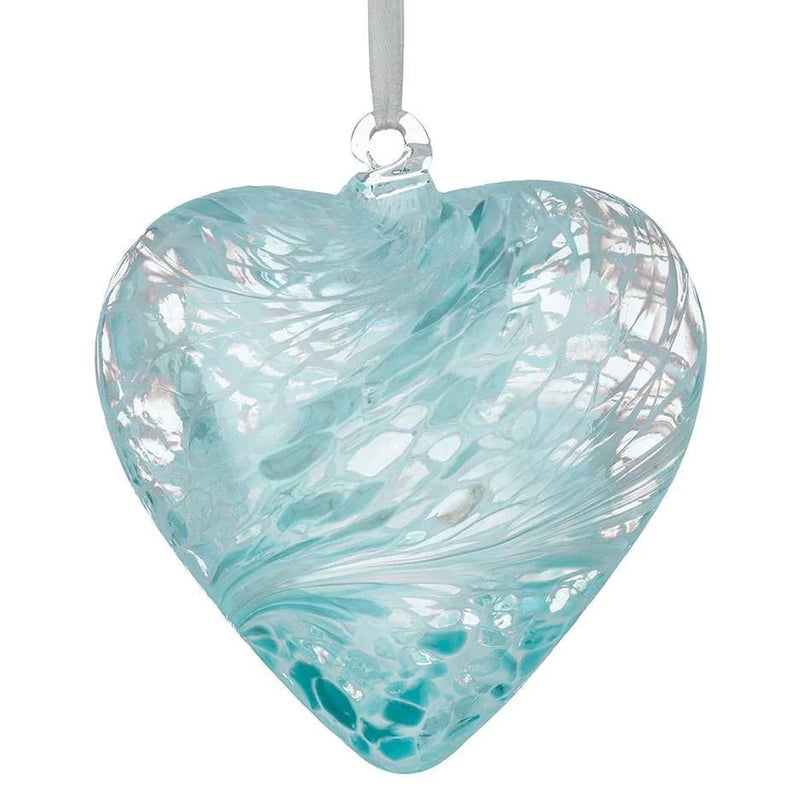 Sienna Glass 8cm Friendship Heart - Pastel Blue - Something Different Gift Shop