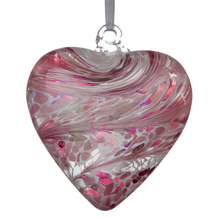 Sienna Glass 8cm Friendship Heart - Pastel Pink - Something Different Gift Shop