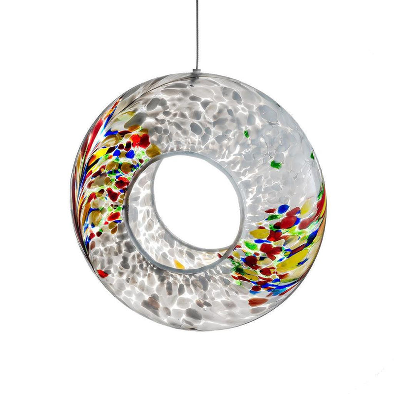 Sienna Glass Hanging Glass Bird Feeder - White - Something Different Gift Shop