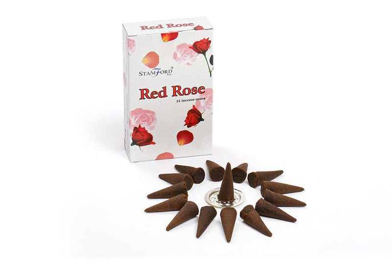 Stamford Red Rose Incense Cones - Something Different Gift Shop