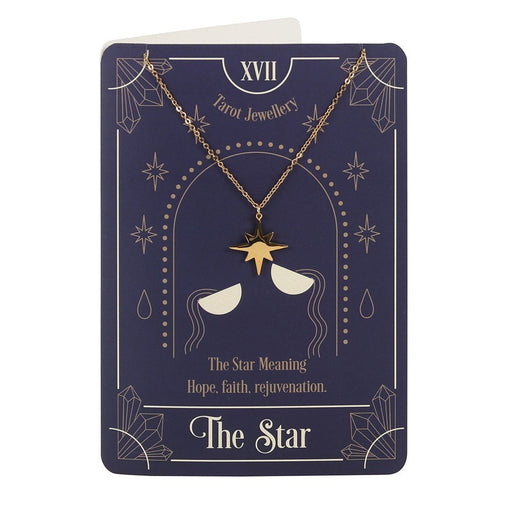 Tarot Necklace on Greeting Card - The Star - Something Different Gift Shop