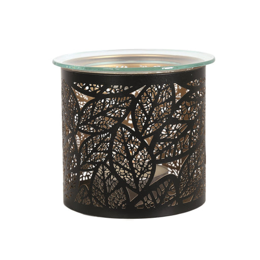 Tealight Wax Melter and Candle Holder - Black Leaves - Something Different Gift Shop
