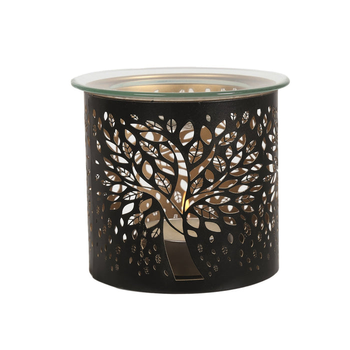 Tealight Wax Melter and Candle Holder - Black Tree of Life - Something Different Gift Shop