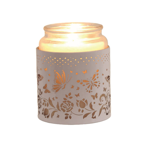 Tealight Wax Melter and Candle Holder - White and Gold Melter Butterfly - Something Different Gift Shop