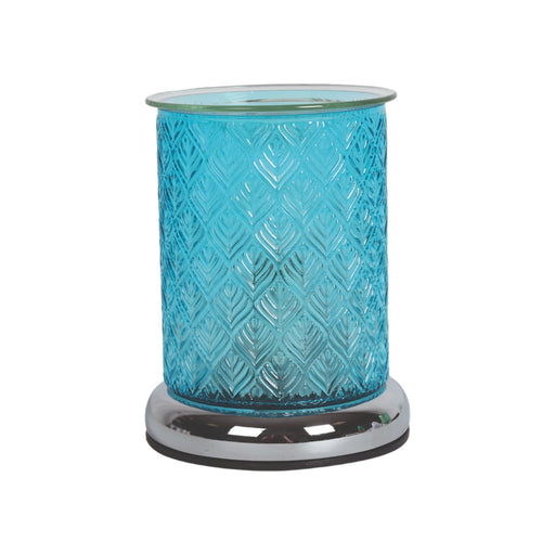 Touch Electric Wax Warmer - Teal Glass Leaf - Something Different Gift Shop