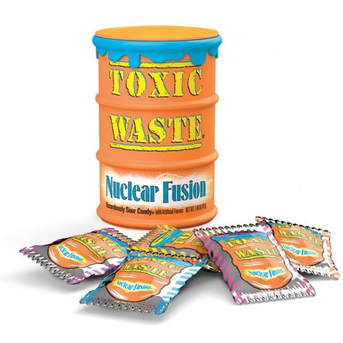 Toxic Waste Orange Drum Nuclear Fusion Sour Candy 42g - Something Different Gift Shop