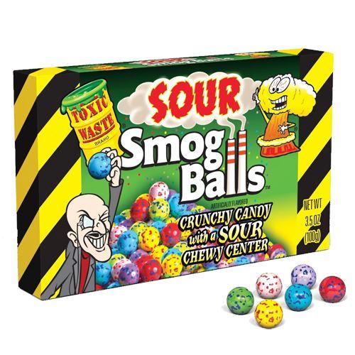 Toxic Waste Sour Smog Balls Theatre Box 84g - Something Different Gift Shop