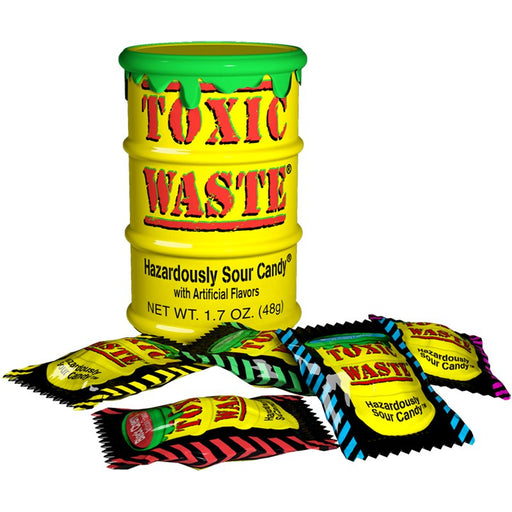 Toxic Waste Yellow Drum Extreme Sour Candy 42g - Something Different Gift Shop