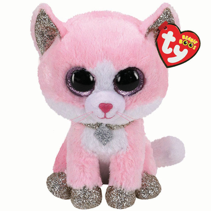 Ty Beanie Boo - Fiona Pink Cat Regular - Something Different Gift Shop