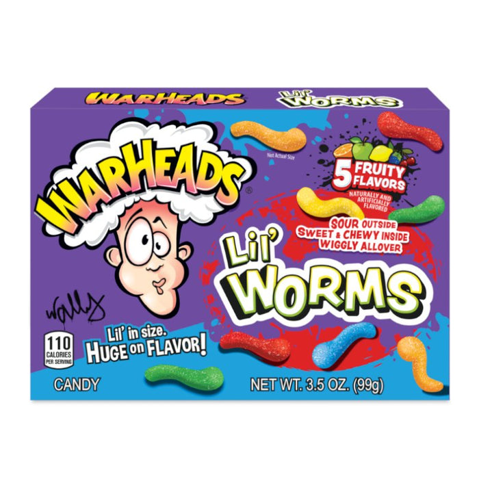 Warheads Sour Lil' Worms Theatre Box 99g - Something Different Gift Shop