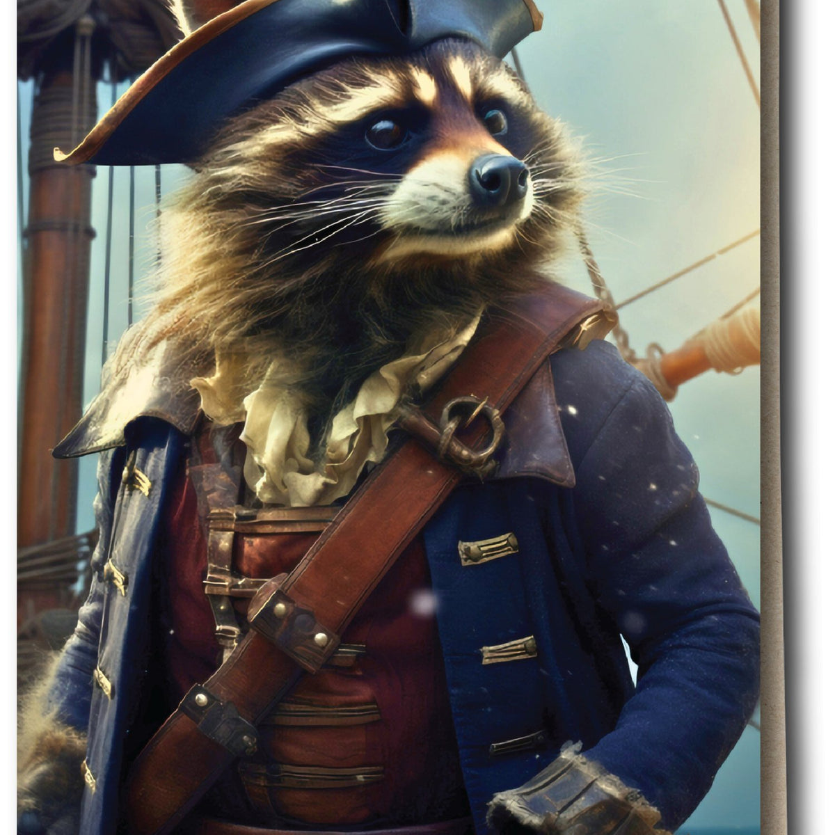 Captain Red Raccoons Funny Pirate Raccoon Greeting Cards — Something Different Gift Shop