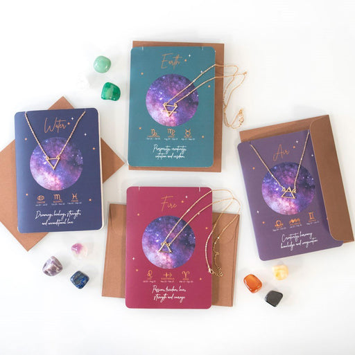 Water Element Zodiac Necklace Card - Something Different Gift Shop
