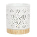 White Ceramic Warmer - Butterfly - Something Different Gift Shop