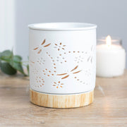 White Ceramic Warmer - Dragonfly - Something Different Gift Shop