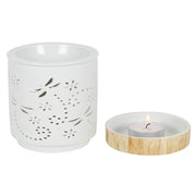 White Ceramic Warmer - Dragonfly - Something Different Gift Shop