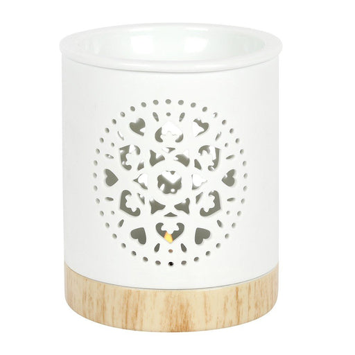 White Ceramic Warmer - Mandala - Something Different Gift Shop