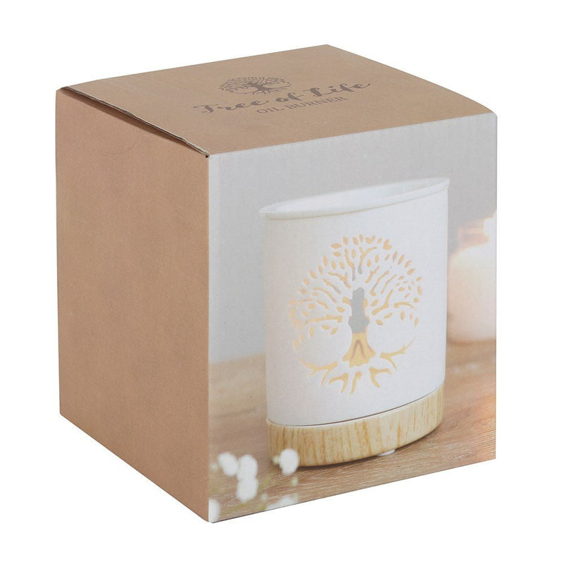 White Ceramic Warmer - Tree of Life - Something Different Gift Shop