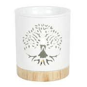 White Ceramic Warmer - Tree of Life - Something Different Gift Shop
