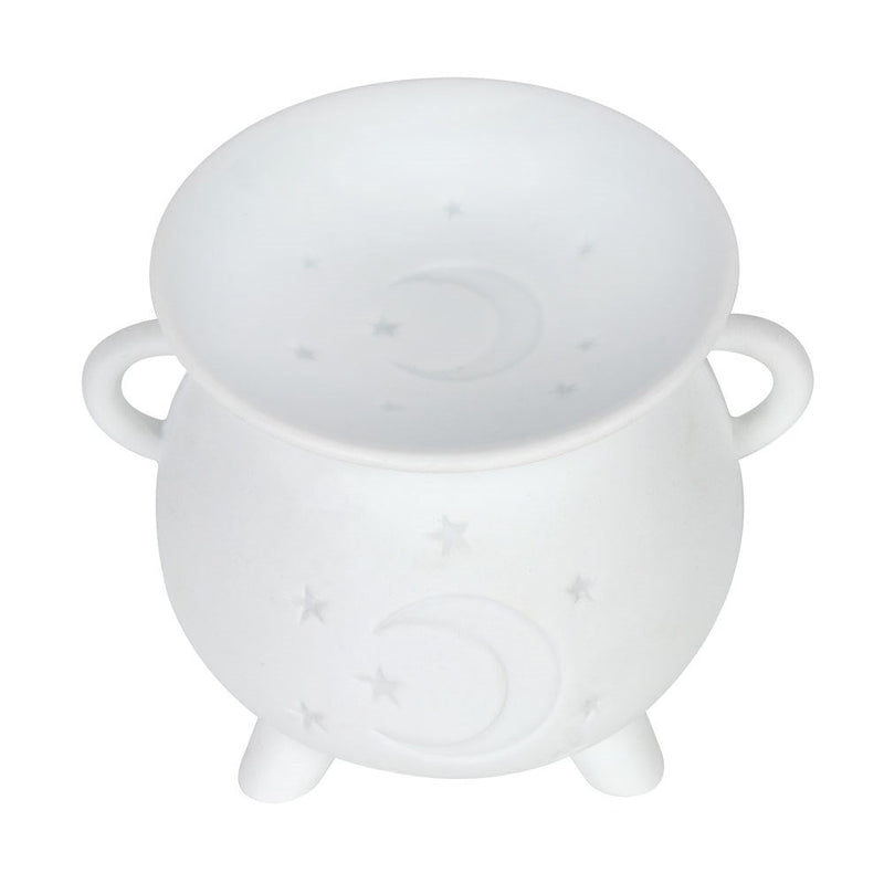 White Mystical Moon Cauldron Warmer - Something Different Gift Shop