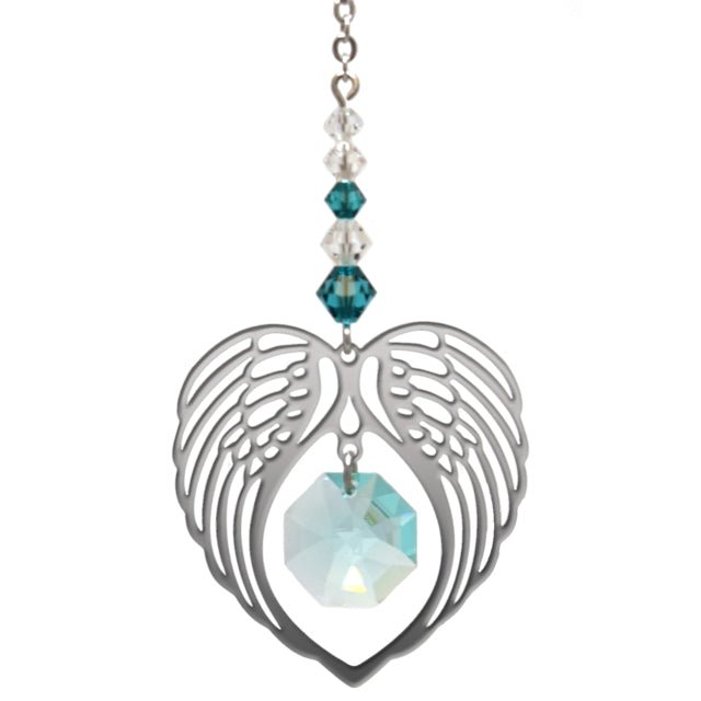 Wild Things Angel Wing Heart - Blue Zircon - Something Different Gift Shop